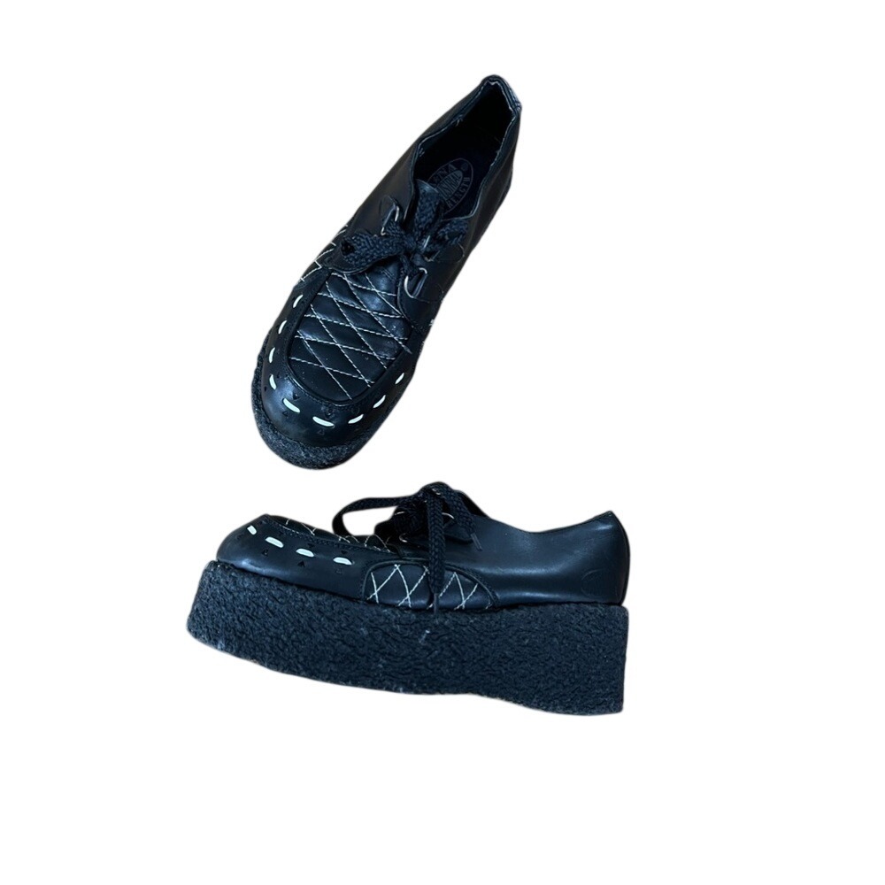 Black Platform Lace-Up Women's Shoes